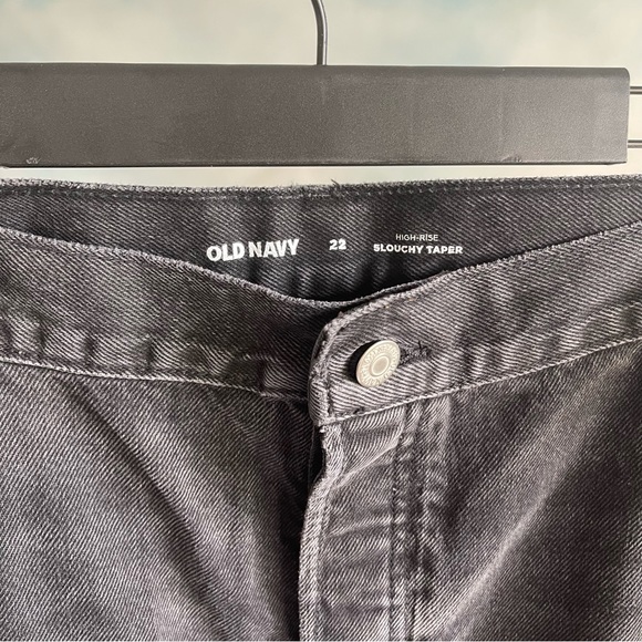 Old Navy High Rise Slouchy Taper Black Jean Women’s Size 22 - Picture 7 of 10